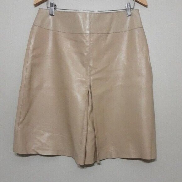 Vintage Margaret Goatrey leather skirt women’s 12 tan y2k event festival event - Picture 1 of 8